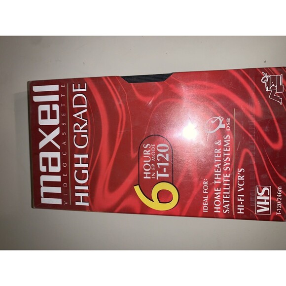 2 Maxell High Grade T-120 VHS Blank Tapes 2-6 Hour SEALED - Picture 6 of 8